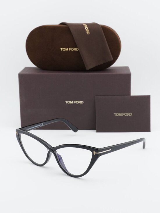 Tom Ford FT5729-B 001 Cat Eye Eyeglasses 56mm - Black, Blue Light Block main image 10